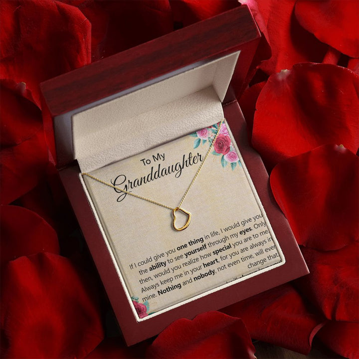 To My Granddaughter | The Unchanging Connection We Share - Delicate Heart Necklace
