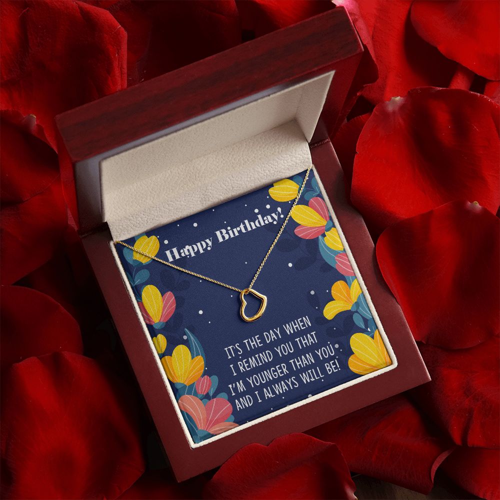 To My Sister | Happy Birthday - Delicate Heart Necklace