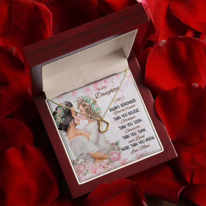 To My Daughter | Love That Surpasses Understanding - Delicate Heart Necklace