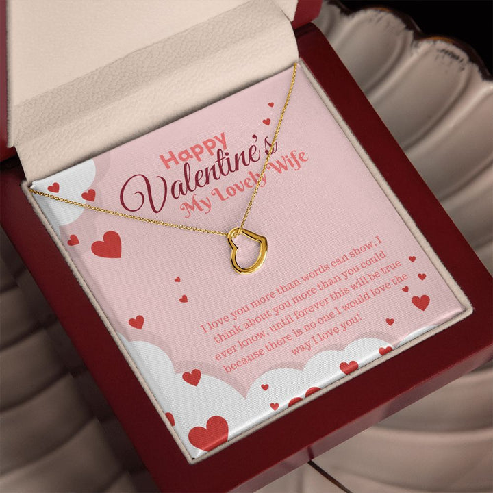 Happy Valentine's My Lovely Wife | My Only Love - Delicate Heart Necklace﻿