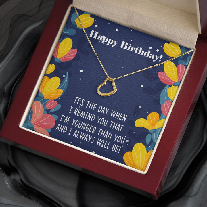 To My Sister | Happy Birthday - Delicate Heart Necklace