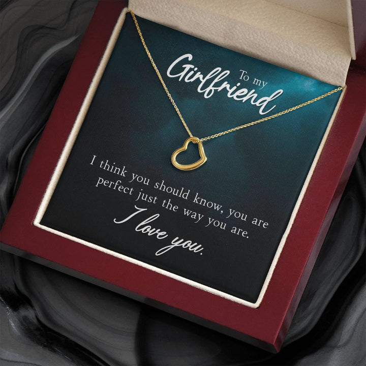 To My Girlfriend | I Think You Should Know - Delicate Heart Necklace