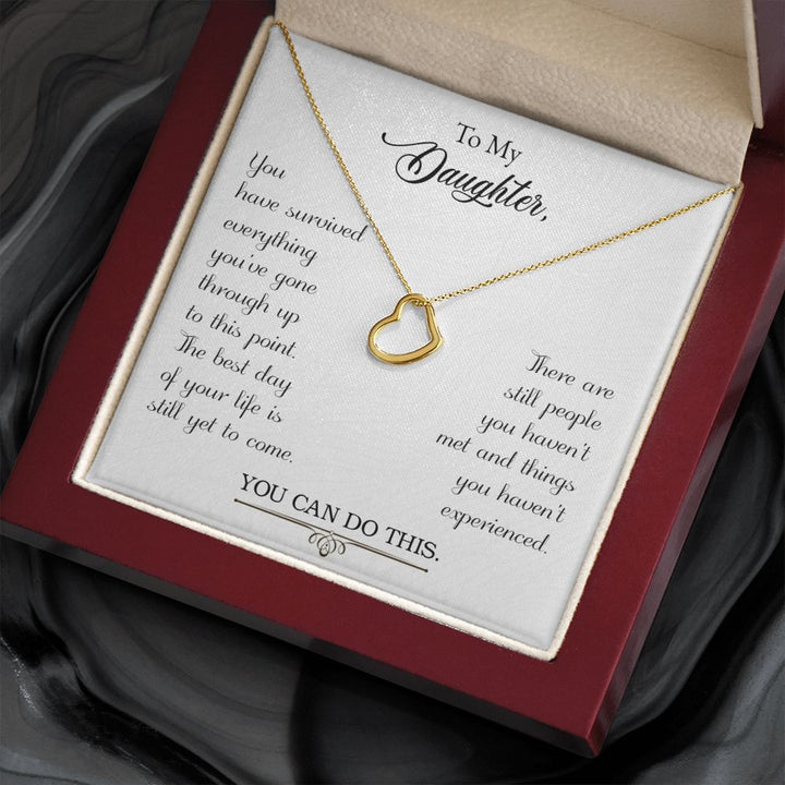 To My Daughter | You Can Do This - Delicate Heart Necklace