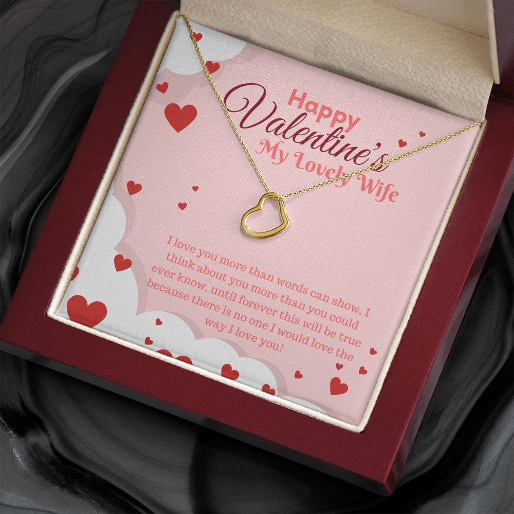 Happy Valentine's My Lovely Wife | My Only Love - Delicate Heart Necklace﻿