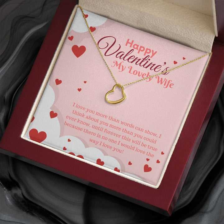 Happy Valentine's My Lovely Wife | My Only Love - Delicate Heart Necklace﻿