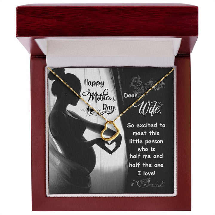 To My Wife | Pregnant Wife - Delicate Heart Necklace