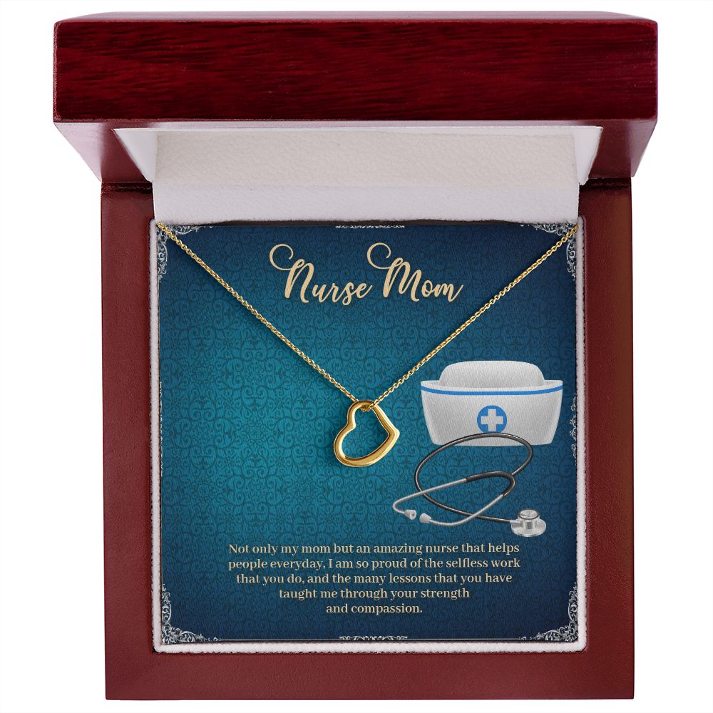 To My Mom | My Nurse Mom - Delicate Heart Necklace