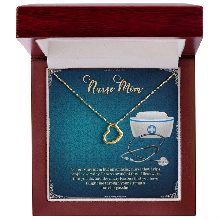 To My Mom | My Nurse Mom - Delicate Heart Necklace