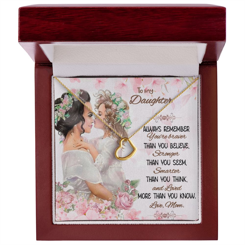 To My Daughter | Love That Surpasses Understanding - Delicate Heart Necklace