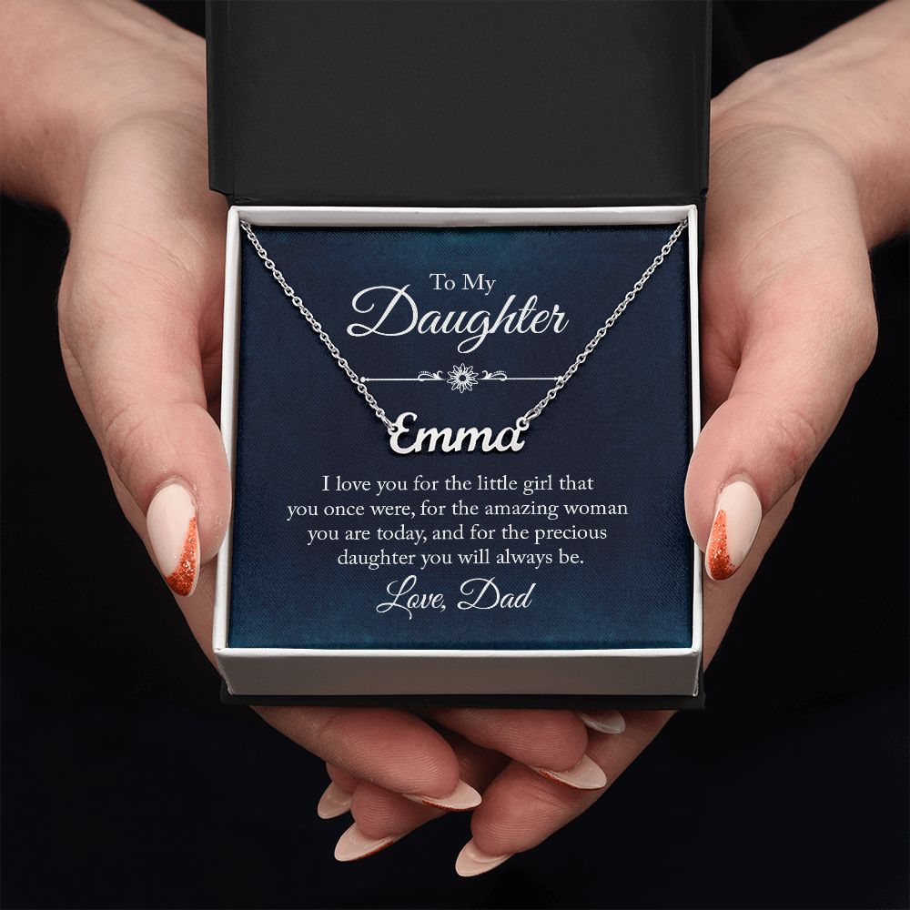 To My Daughter | Precious Daughter you will always be - Personalized Name Necklace