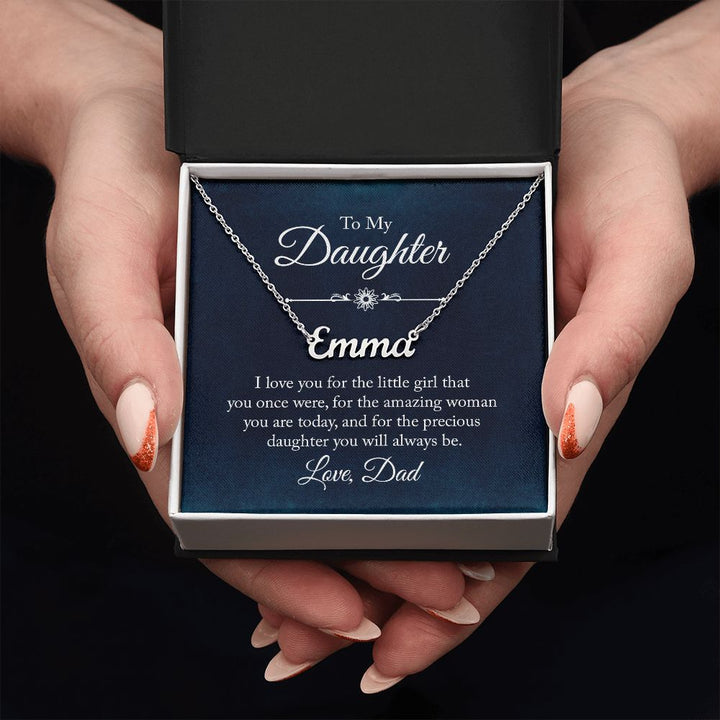 To My Daughter | Precious Daughter you will always be - Personalized Name Necklace