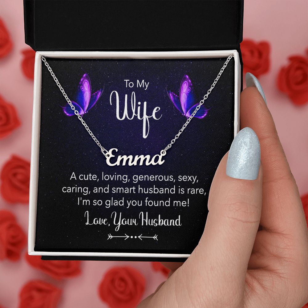 To My Wife | A Cute, Loving and Generous - Personalized Name Necklace