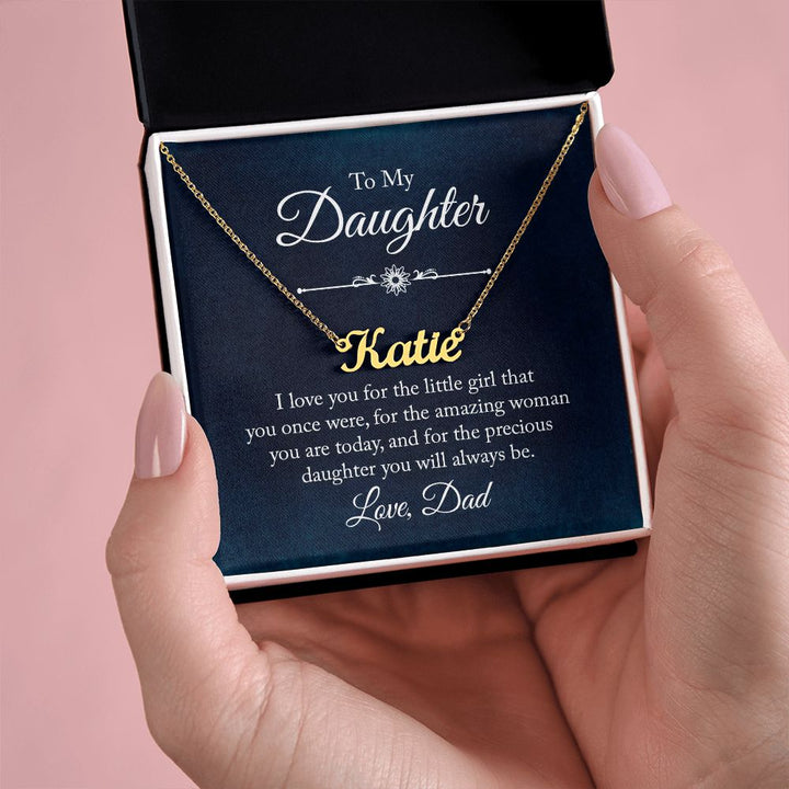To My Daughter | Precious Daughter you will always be - Personalized Name Necklace