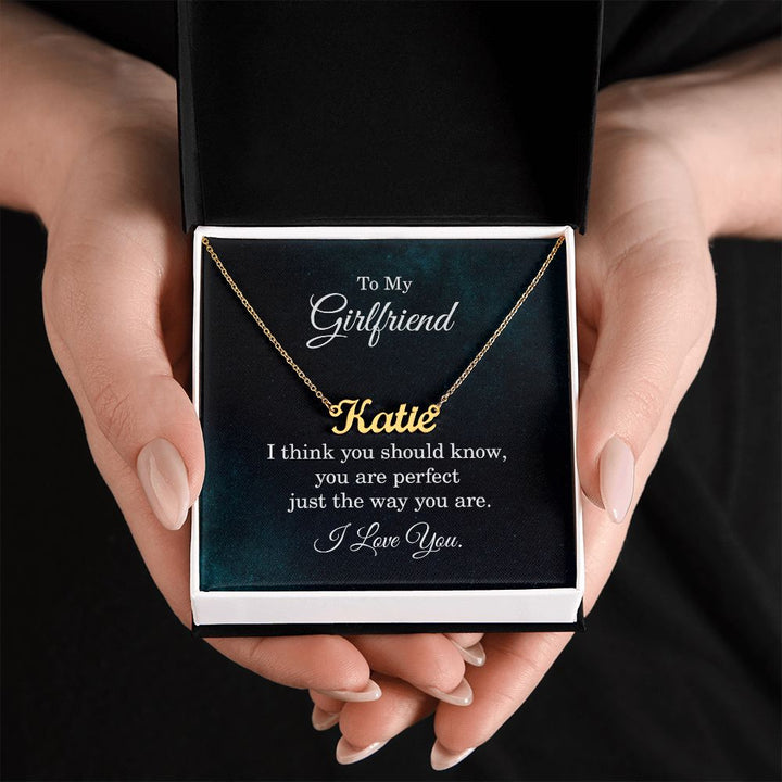 To My Girlfriend | You are perfect - Personalized Name Necklace