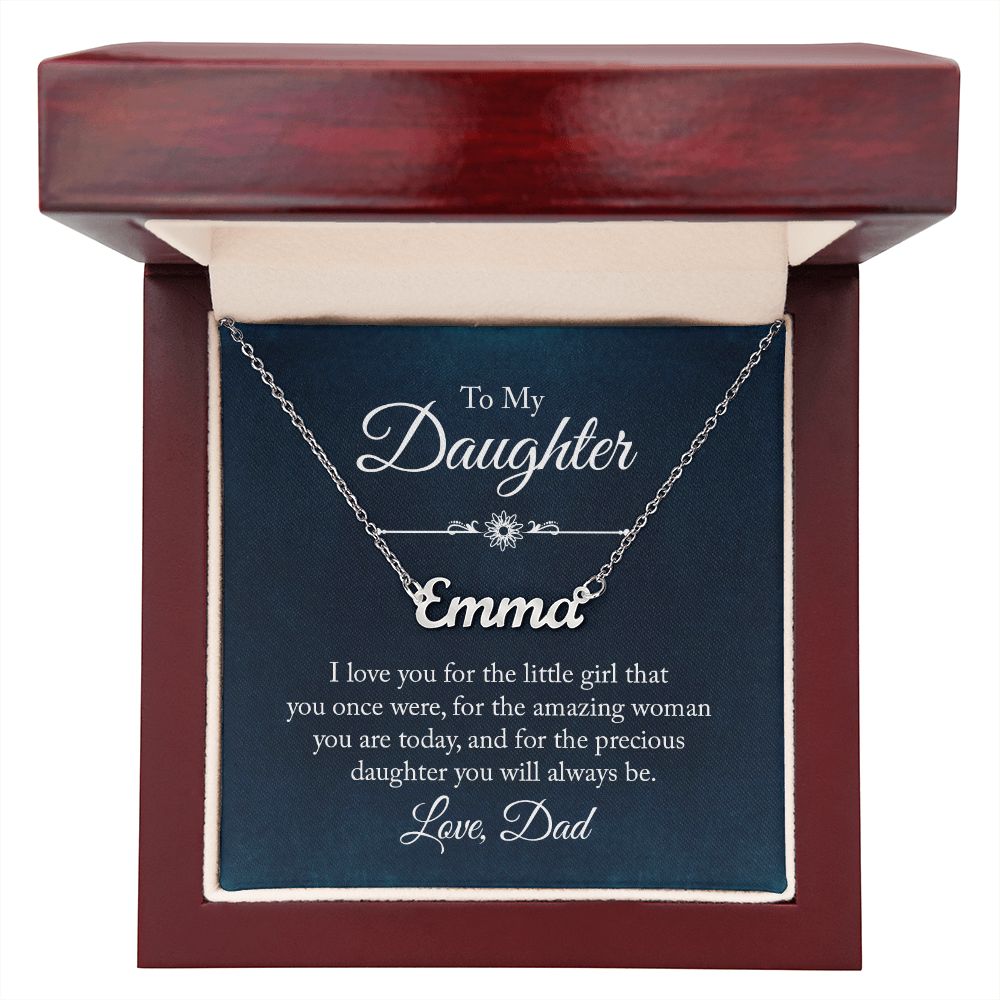 To My Daughter | Precious Daughter you will always be - Personalized Name Necklace