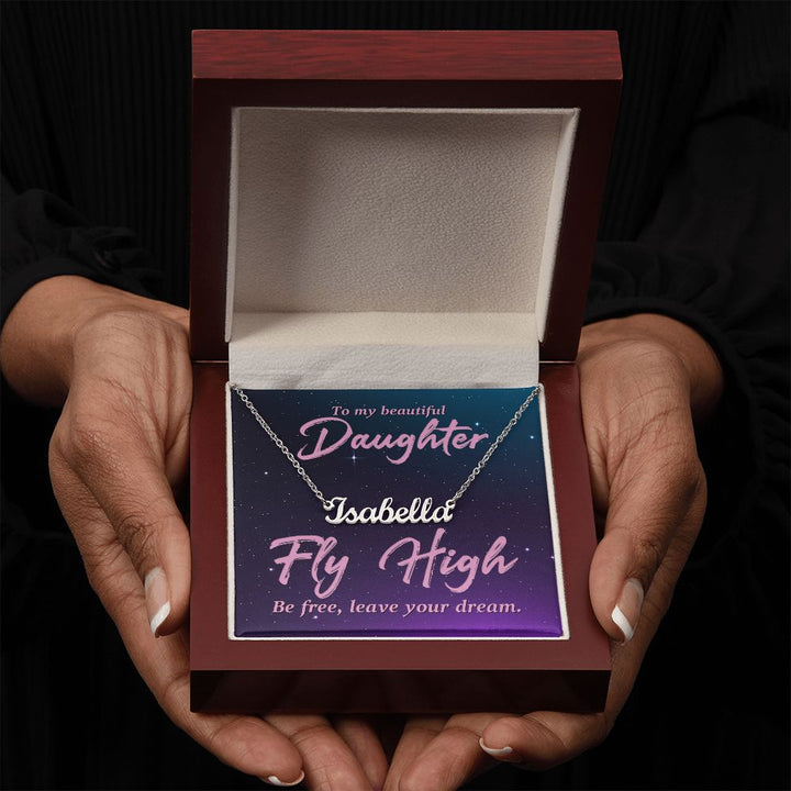 To My Beautiful Daughter | Be Free, Leave your dream - Personalized Name Necklace