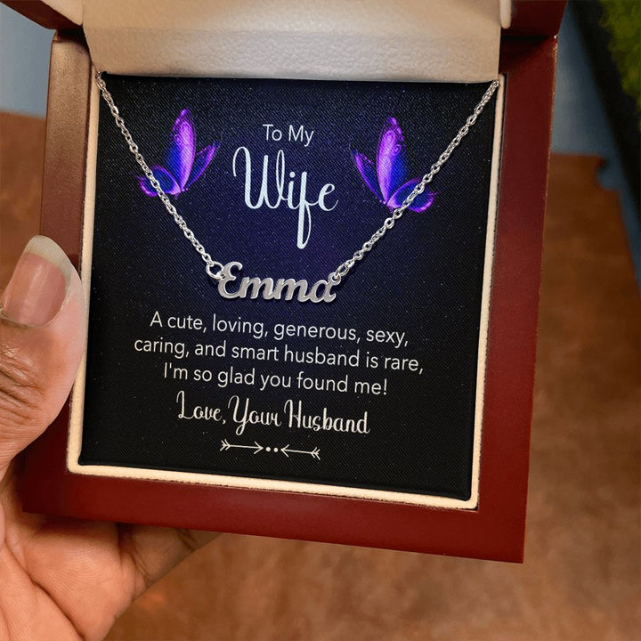 To My Wife | A Cute, Loving and Generous - Personalized Name Necklace