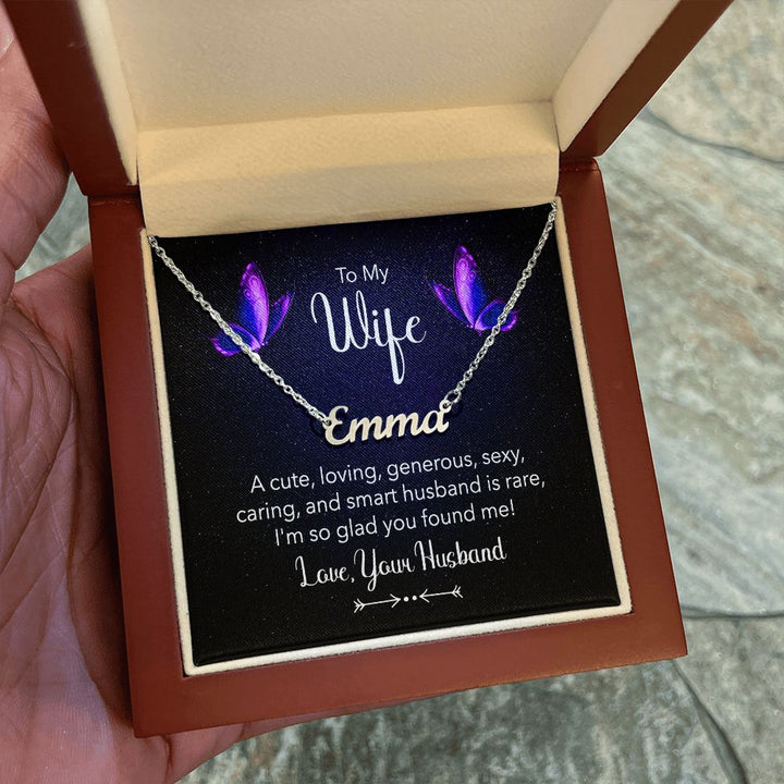 To My Wife | A Cute, Loving and Generous - Personalized Name Necklace