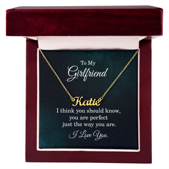 To My Girlfriend | You are perfect - Personalized Name Necklace