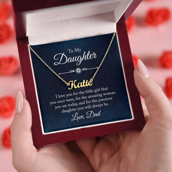 To My Daughter | Precious Daughter you will always be - Personalized Name Necklace