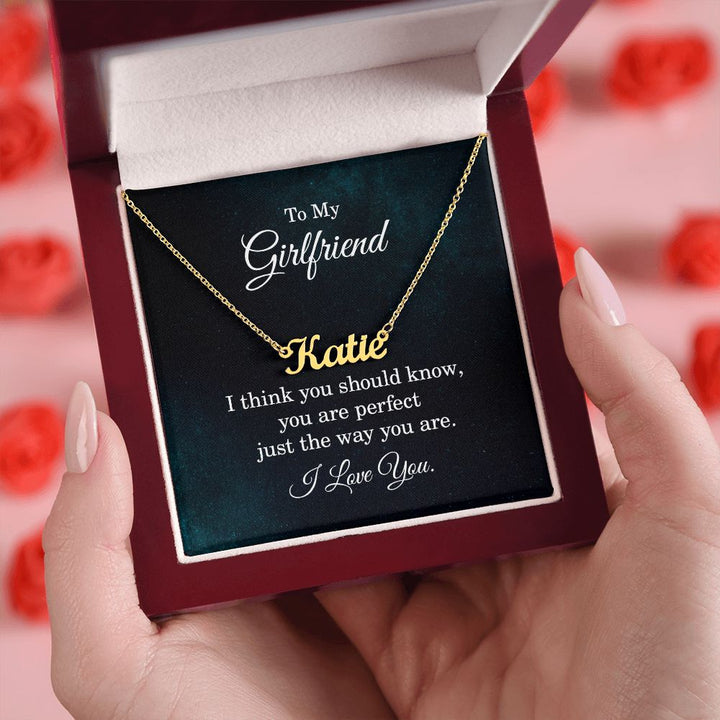 To My Girlfriend | You are perfect - Personalized Name Necklace