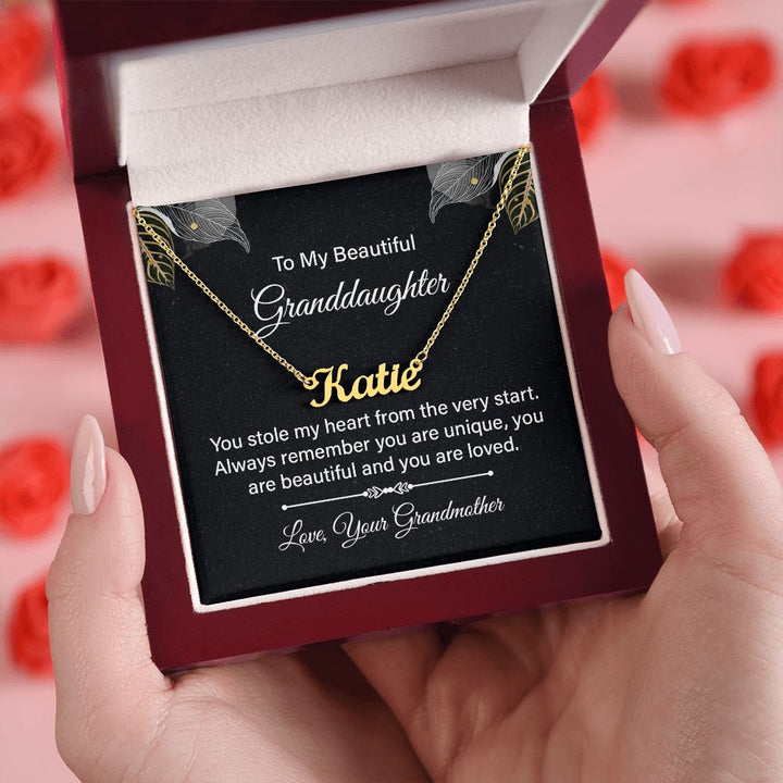 To My Beautiful Granddaughter | Always remember you are unique - Personalized Name Necklace