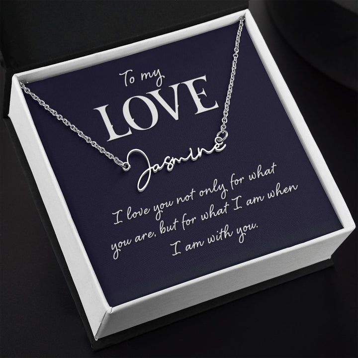 To My Wife | To My Love - Signature Style Name Necklace