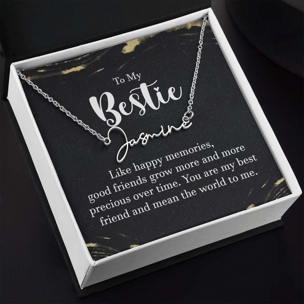 To My Bestie | Like Happy Memories - Signature Style Name Necklace