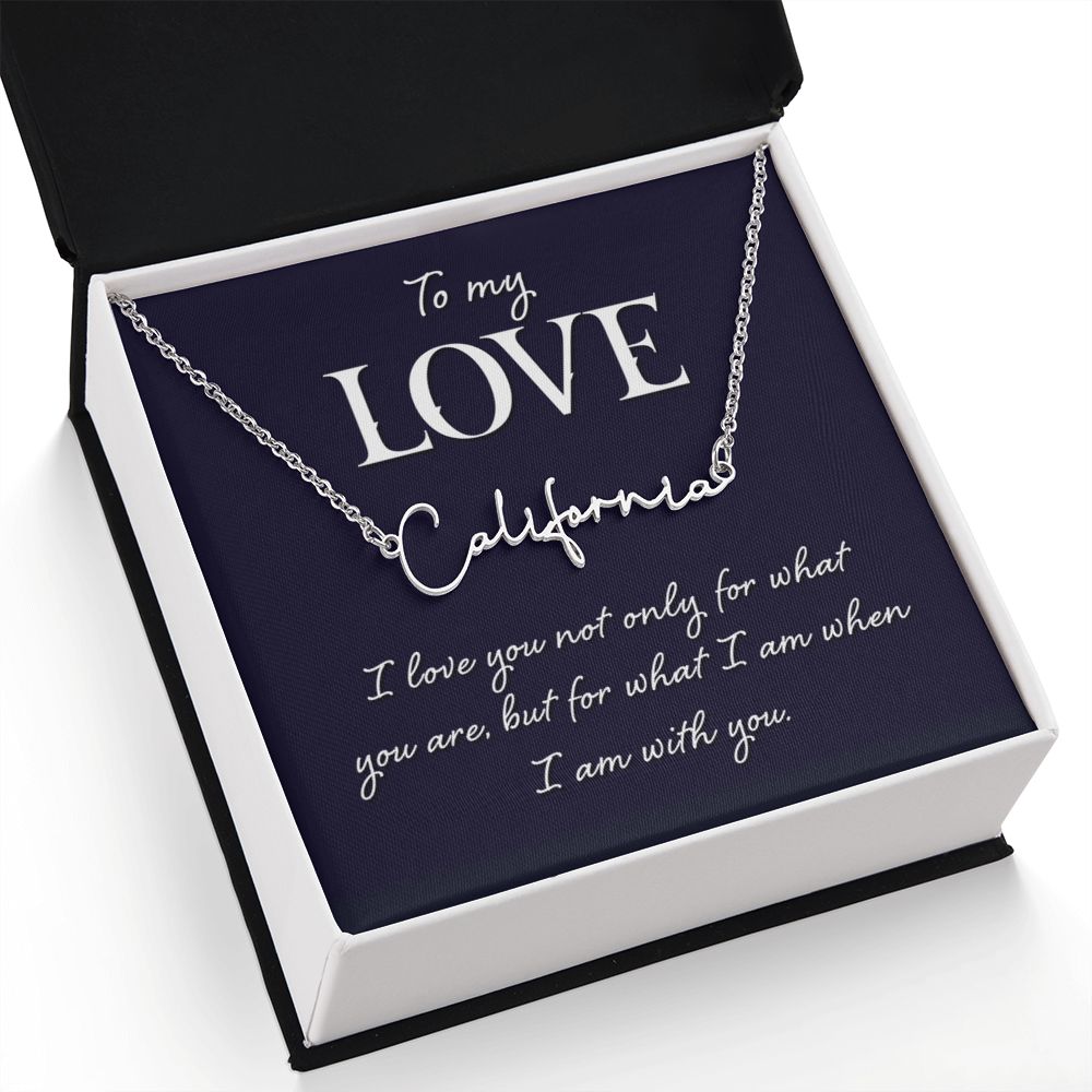 To My Wife | To My Love - Signature Style Name Necklace