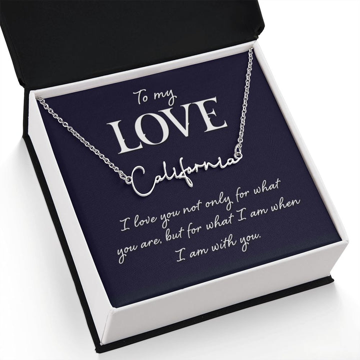 To My Wife | To My Love - Signature Style Name Necklace