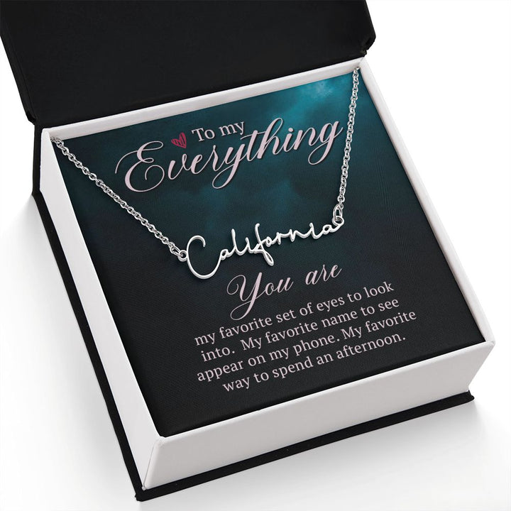 To My Wife | To My Everything - Signature Style Name Necklace