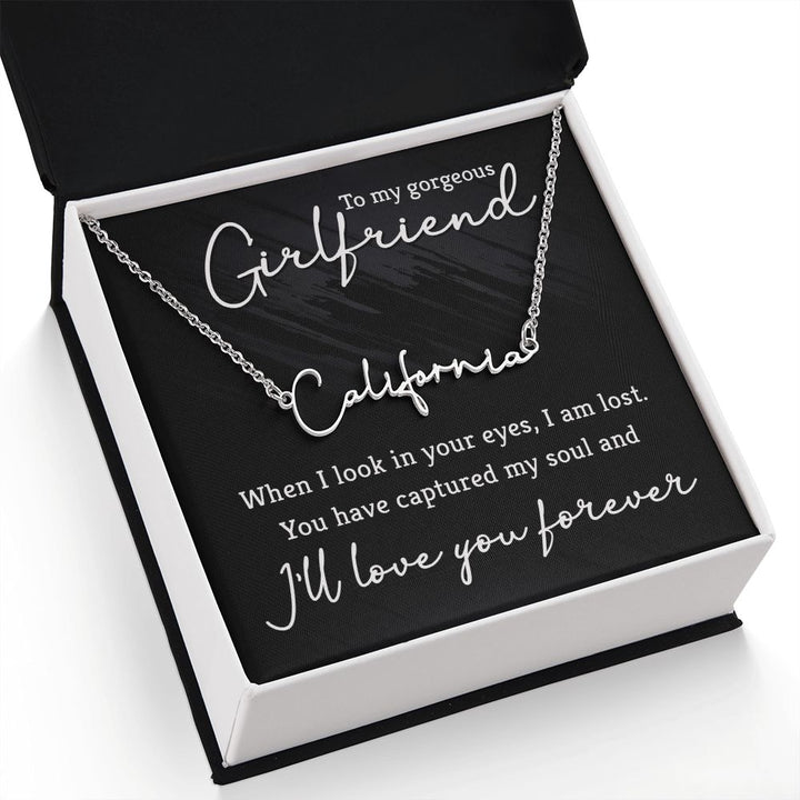 To My Gorgeous Girlfriend | You are the one - Signature Style Name Necklace