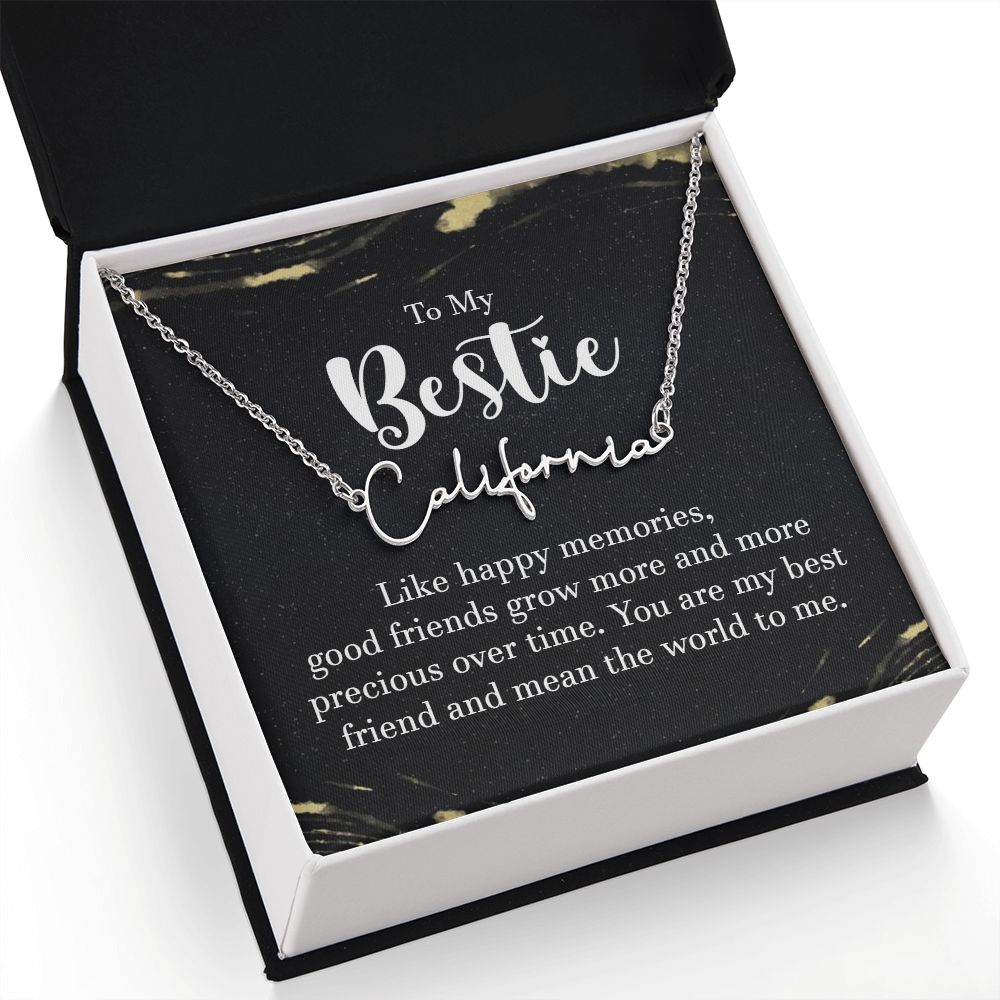 To My Bestie | Like Happy Memories - Signature Style Name Necklace