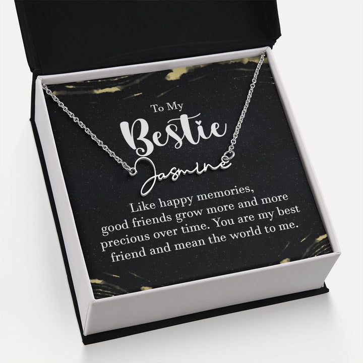 To My Bestie | Like Happy Memories - Signature Style Name Necklace