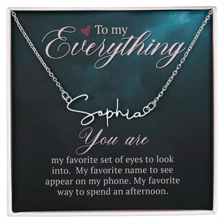 To My Wife | To My Everything - Signature Style Name Necklace