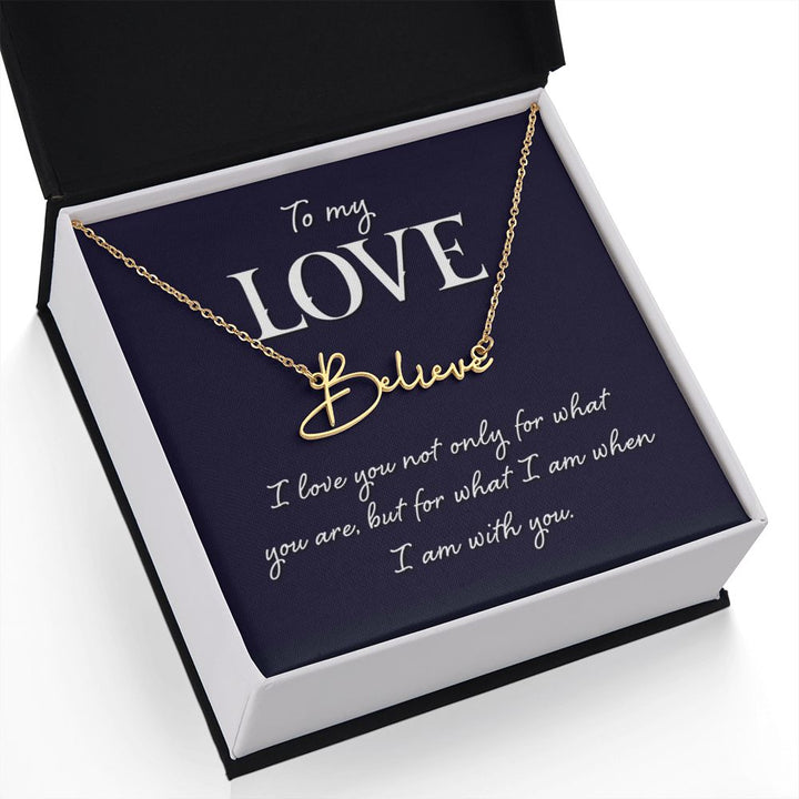 To My Wife | To My Love - Signature Style Name Necklace