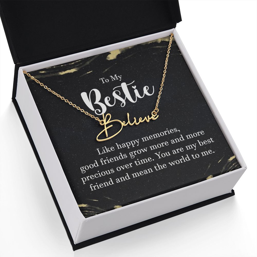 To My Bestie | Like Happy Memories - Signature Style Name Necklace