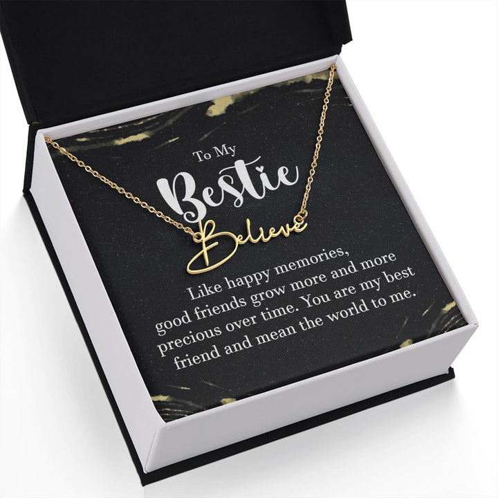 To My Bestie | Like Happy Memories - Signature Style Name Necklace