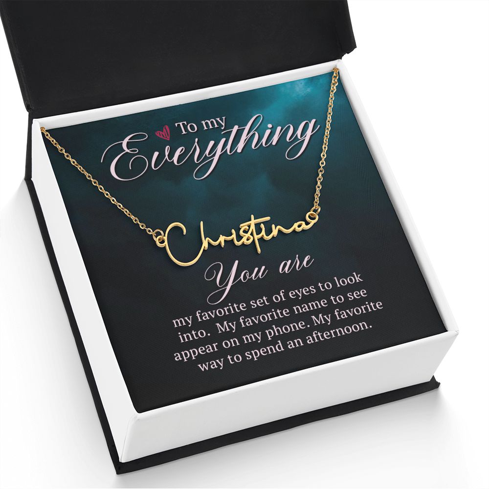 To My Wife | To My Everything - Signature Style Name Necklace