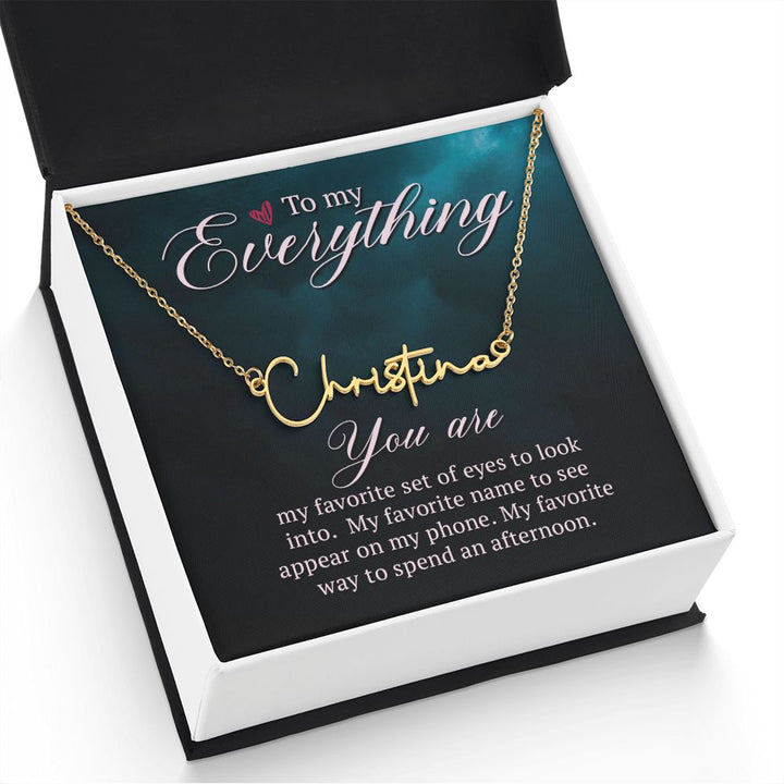 To My Wife | To My Everything - Signature Style Name Necklace