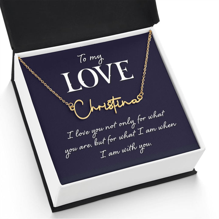To My Wife | To My Love - Signature Style Name Necklace