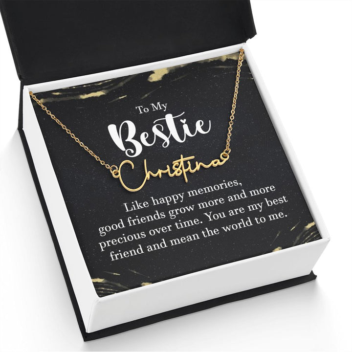 To My Bestie | Like Happy Memories - Signature Style Name Necklace