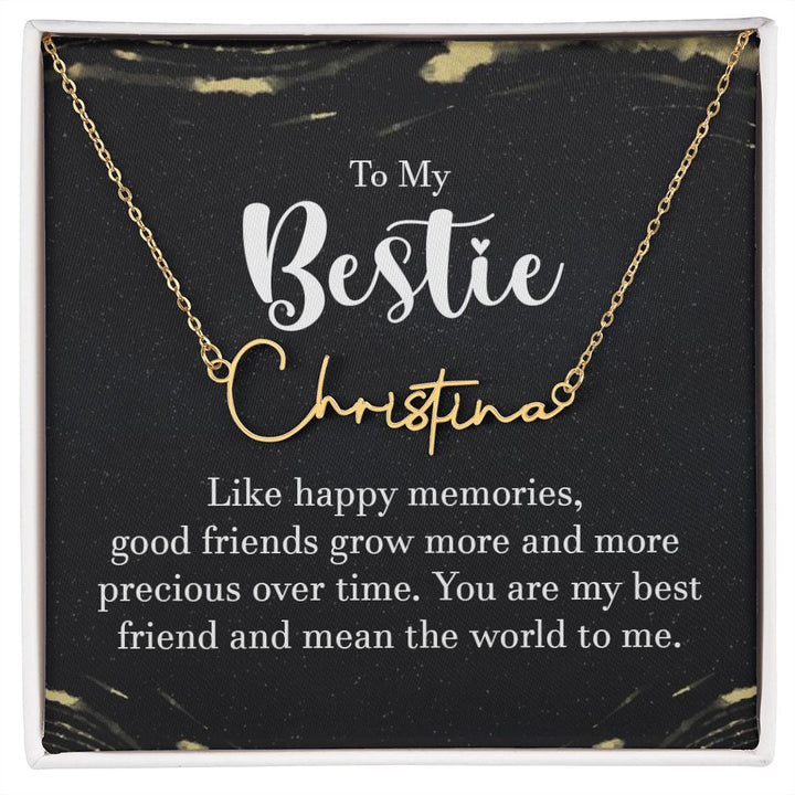 To My Bestie | Like Happy Memories - Signature Style Name Necklace