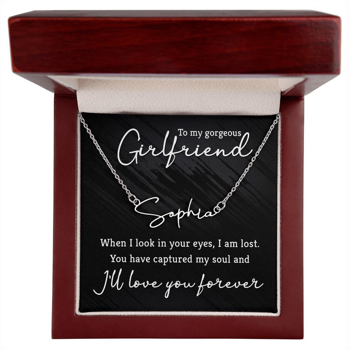 To My Gorgeous Girlfriend | You are the one - Signature Style Name Necklace
