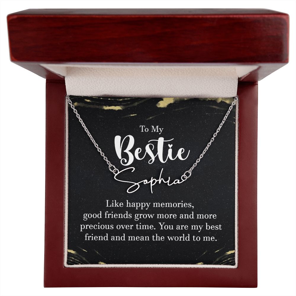 To My Bestie | Like Happy Memories - Signature Style Name Necklace