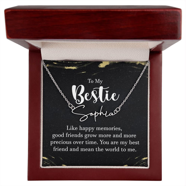 To My Bestie | Like Happy Memories - Signature Style Name Necklace