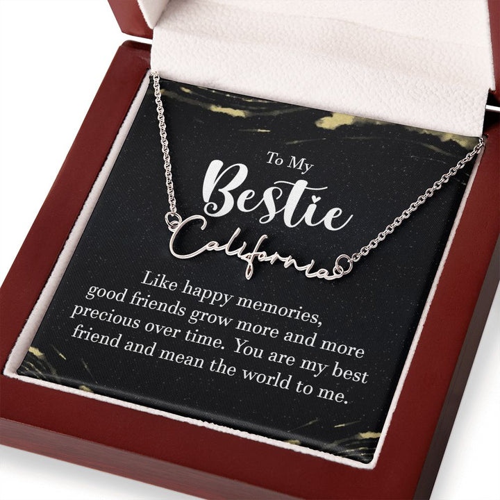 To My Bestie | Like Happy Memories - Signature Style Name Necklace