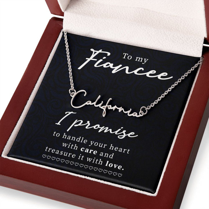To My Fiancée | I Promise - Signature Style Name Necklace