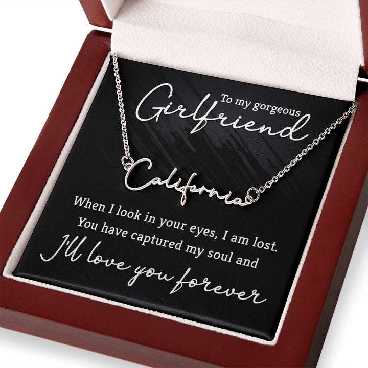 To My Gorgeous Girlfriend | You are the one - Signature Style Name Necklace