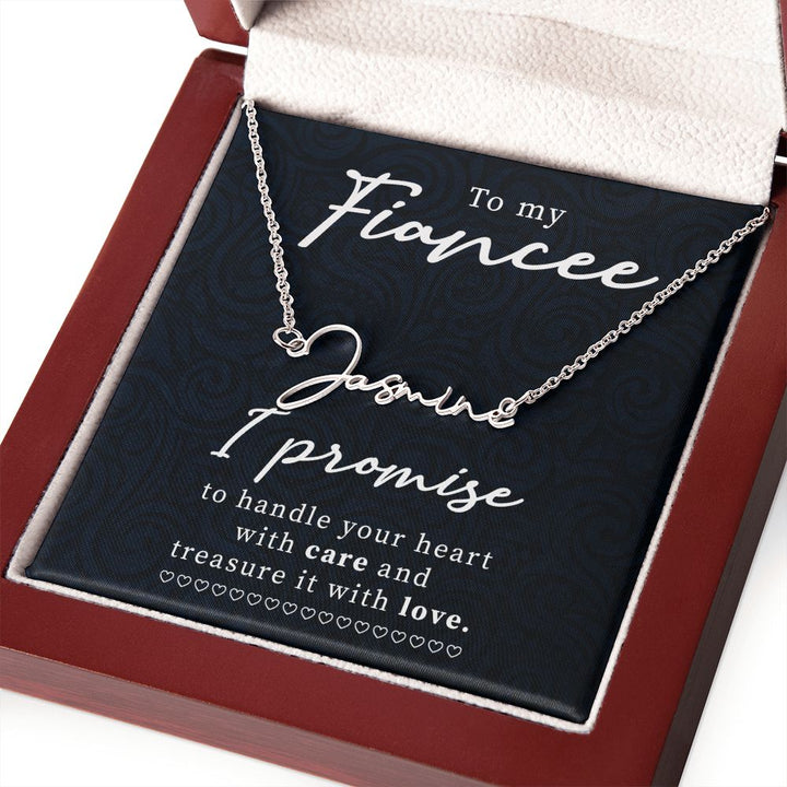 To My Fiancée | I Promise - Signature Style Name Necklace